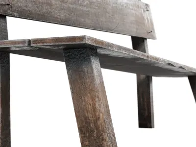 Old Bench Low-poly Free low-poly 3D model