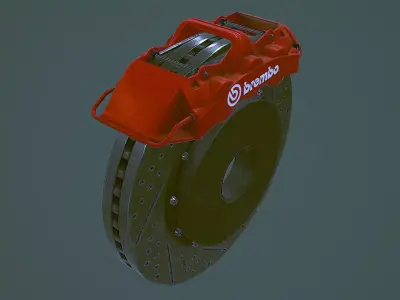 Brake Caliper Low-poly 3D model
