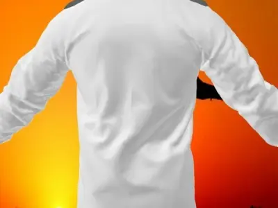 White Airforce Shirt Low-poly 3D model