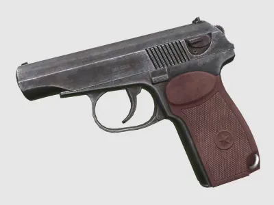 Makarov Pistol Low-poly 3D model