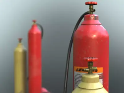 Gas Cylinder Low-poly 3D model 7