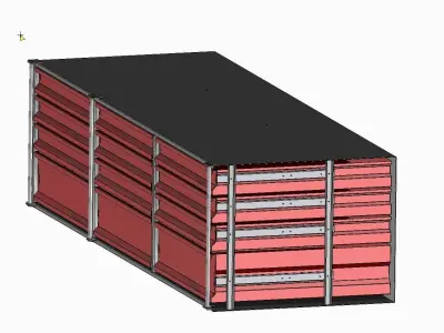 Industrial closet in stainless steel 3D model