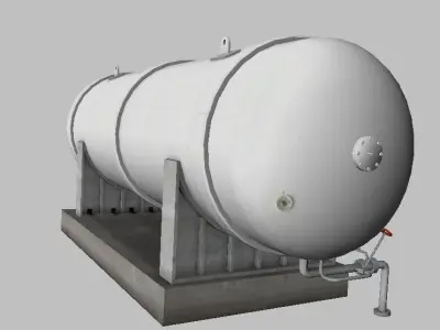 LNG Cryogenic Storage Tank Low-poly 3D model