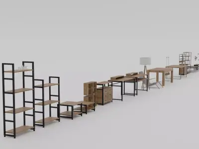 Modern Industrial Interior pack 3D model