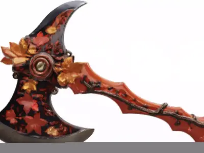 Orange Axe  Low-poly 3D model