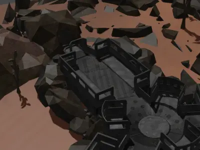 Tower defance map Low-poly 3D model