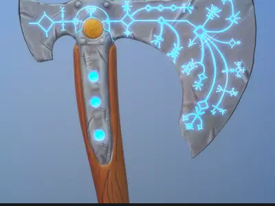 Stylized Leviathan Axe - God Of War 3D model