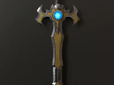 Fantasy style sword 2 Low-poly 3D model