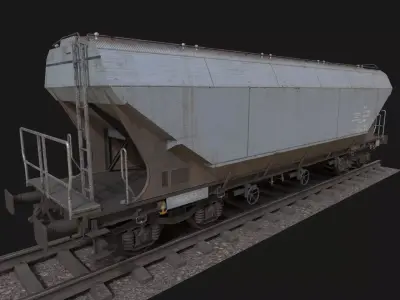 Hopper Railcar Low-poly 3D model