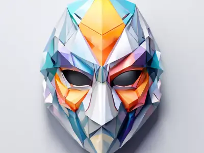 LowPoly Geometric SciFi Mask Low-poly 3D model