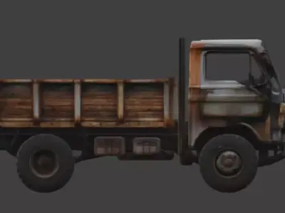 Rusted Old Cargo Truck 3D Model Low-poly 3D model
