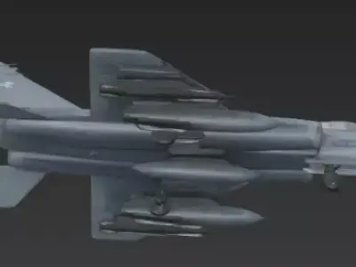 Twin Engine F4 Fighter Jet 3D Model Heavy Interceptor Low-poly 3D model