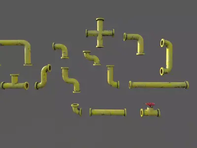 Modular Pipes Low-poly 3D model by pradeepthapliyal6