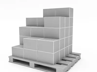 3D Warehouse Box Model 2 Low-poly 3D model