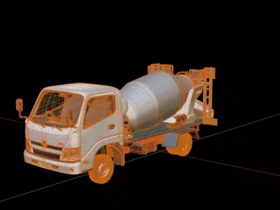 Hino 300 Concrete Mixer truck 3D model