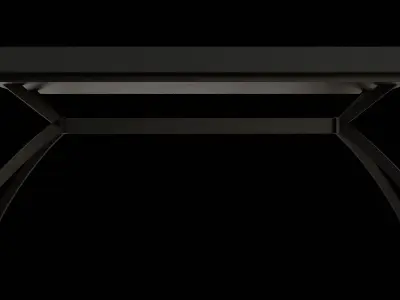 Black Metal White Marble Simple Table Low-poly 3D model