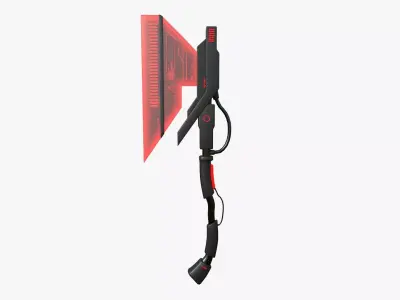 SciFi War Axe A04 Black Red - Sci Fi Weapon Design Low-poly 3D model