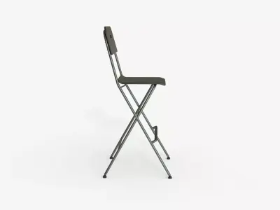 Black Steel Folding Bar Chair 3D model