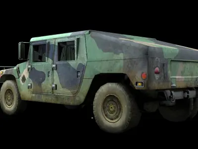 Humvee army Low-poly 3D model