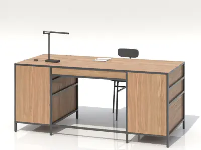 Work Desk Industrial Big 3D model