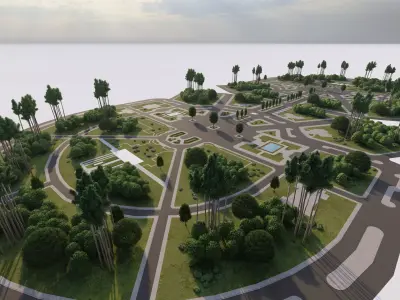 public park-Private Park Landscape -Park Center 3D model get