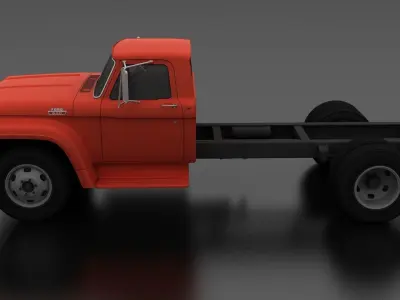 F-Series F-600 Truck Chassis 1963 Low-poly 3D model