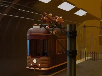 Train Steampunk 3D model