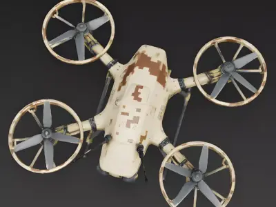 Desert Tactical Recon Drone 3D Model Low-poly 3D model