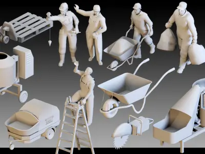 79 Building Equipments- Kitbash- High detail 3d models 3D model