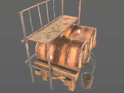 Barrel Oil Platform 3D model