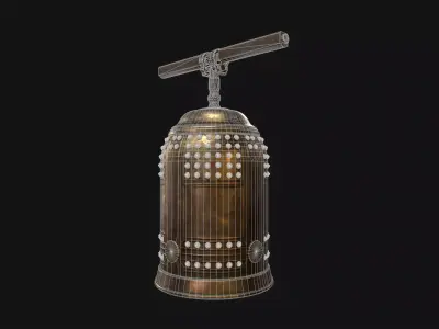 Ancient Bronze Temple Bell  Game Ready 3D Model Low-poly 3D model