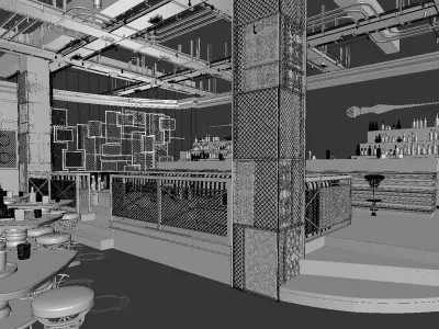 Industrial style bar-dance floor 3D model