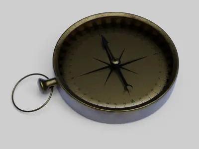 Old compass Low-poly 3D model
