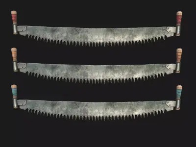 Two Man Saw Low-poly 3D model