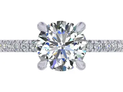 2 carat Round Stone Solitary Ring 3D print model purchase