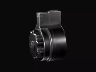 X FAL 50 Round Drum Magazine For FAL 308 Rifles Low-poly 3D model