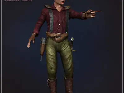 Captain Scott Dow  Low-poly 3D model