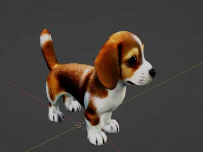 Puppy Low-poly 3D model