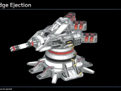 Minigun Turret Low-poly 3D model purchase