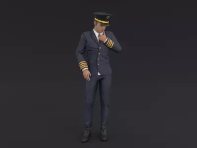 Pilot Rigged 3D model Low-poly 3D model