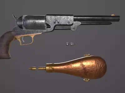 Walker Colt 1847 Low-poly 3D model