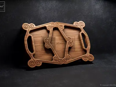 Antique Style Tray - CNC Files for Wood 3D model