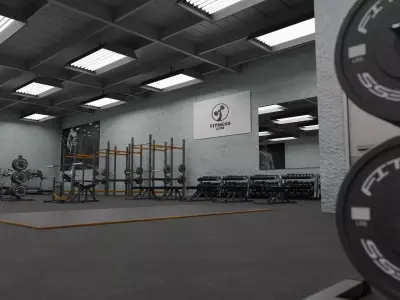 Gym from inside Low-poly 3D model