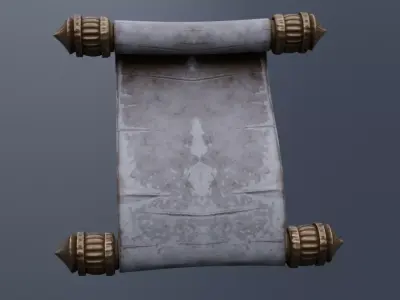 Old Paper Scroll Low-poly 3D model