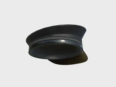 Police Cap 04 Black - Military Character Design Fashion Low-poly 3D model