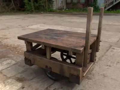 Vintage Factory Cart 3D model