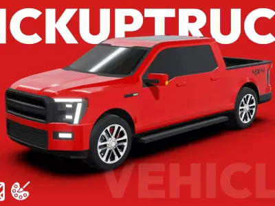 Pickup Truck - Low poly Low-poly 3D model