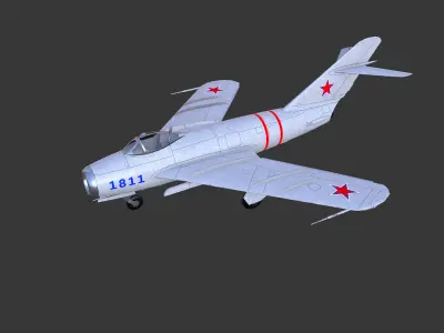 Mikoyan-Gurevich MiG-17 Low-poly PBR Low-poly 3D model