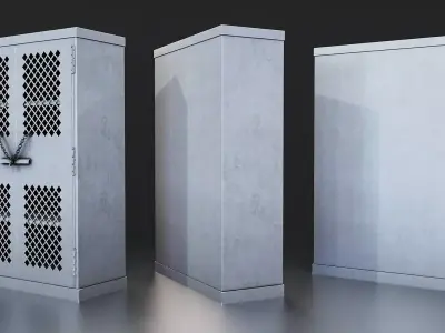 Metal Security Locker Low-poly 3D model