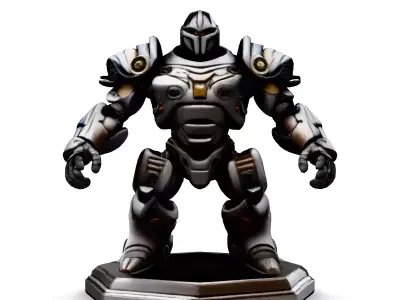 SciFi Knight Mech Warrior Robot Low-poly 3D model